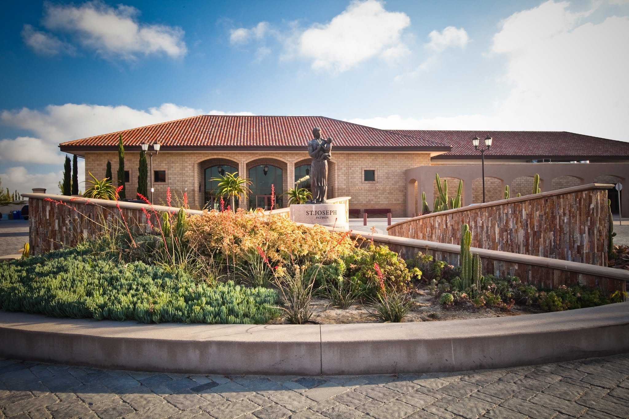 Cathedral Catholic campus and the statue of St. Joseph